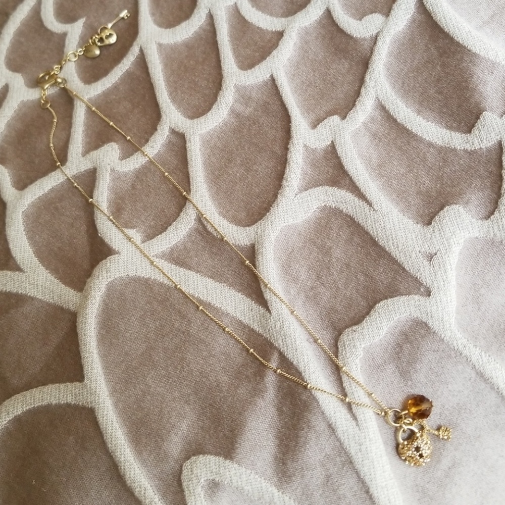 NWOT Fossil gold tone necklace